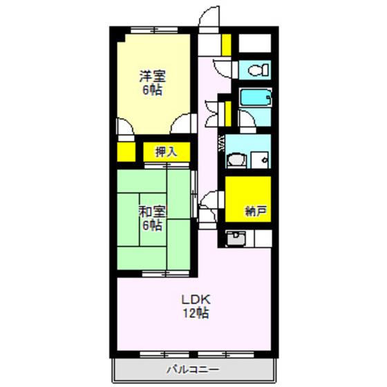 ベルテ中居(2SLDK/3階)の間取り写真