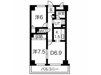 グレース堀田(2DK/4階)の間取り写真
