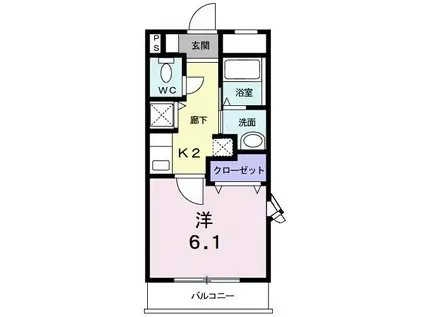 レジデンス御条(1K/2階)の間取り写真