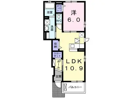 エイコー(1LDK/1階)の間取り写真