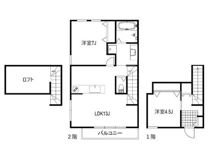 ラゼスト(2LDK/2階)の間取り写真