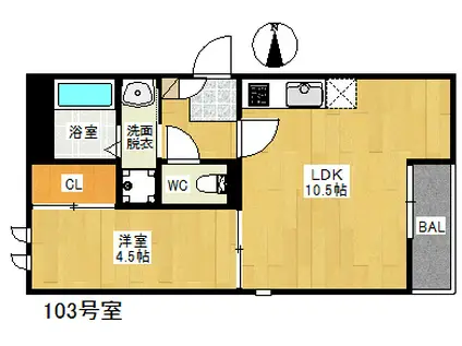 GRANDTIC D-VI NOKE(1LDK/1階)の間取り写真