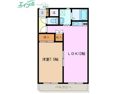 グランドール(1LDK/2階)の間取り写真