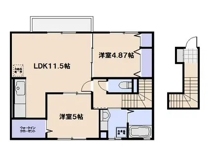 イーグル タニ(2LDK/2階)の間取り写真