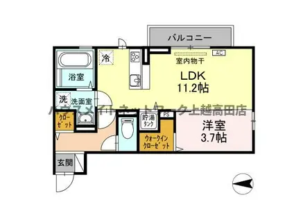 日本海ひすいライン 直江津駅 徒歩30分 3階建 築10年(1LDK/3階)の間取り写真