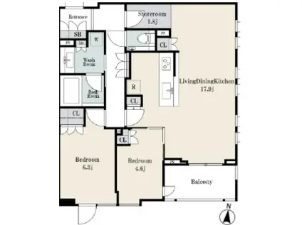 丸の内線 茗荷谷 7分 2LDK 高級 好立地(2LDK/2階)の間取り写真