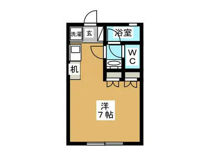 カーム深大寺I(ワンルーム/1階)の間取り写真