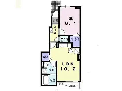 ネオ・フローラル(1LDK/1階)の間取り写真