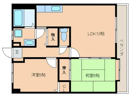 アルカンシェル25(2LDK/7階)の間取り写真