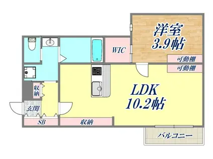 GRAN KOBELIA津門大箇(1LDK/2階)の間取り写真