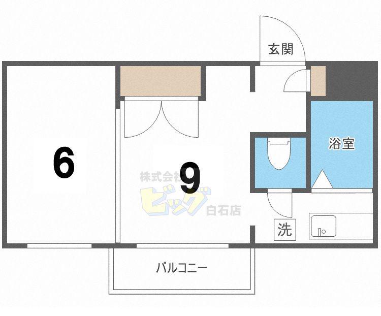 メゾンドゥジュリアン(1LDK/4階)の間取り写真