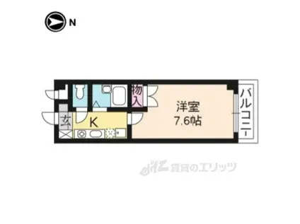 ティモネ御池(1K/2階)の間取り写真