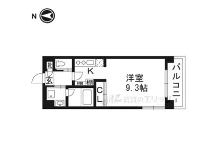 ランティエ茨木大手町(ワンルーム/5階)の間取り写真