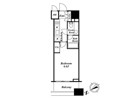 KDXレジデンス戸越(1K/4階)の間取り写真