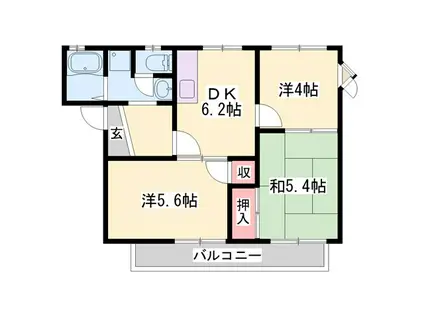 ハイツ神和(3DK/2階)の間取り写真