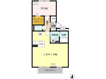 メイプルリーフ 105(1LDK/1階)の間取り写真