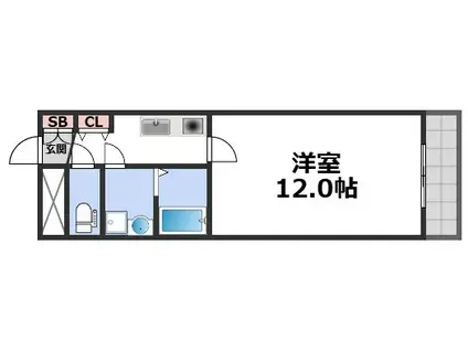 フィレンツェ(1K/6階)の間取り写真