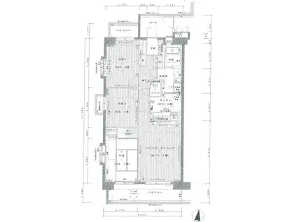 ルイシャトレ鶴見イーストコート(3LDK/3階)の間取り写真