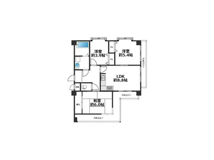 グランドプラザ兵庫パートⅡ(2SLDK/5階)の間取り写真