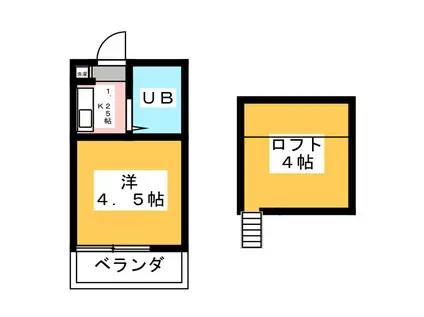 クレセントハイツ南町(1K/2階)の間取り写真
