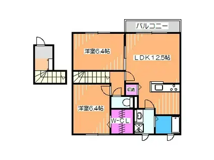 ハイツエクセル(2LDK/2階)の間取り写真