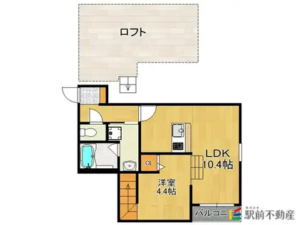 DREAM STAGE CANE PAL(1SLDK/1階)の間取り写真