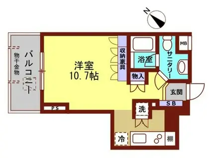 朝日メトロステージ西巣鴨(1K/12階)の間取り写真