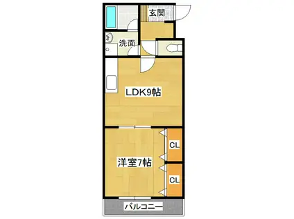 クパティーノ(1LDK/4階)の間取り写真