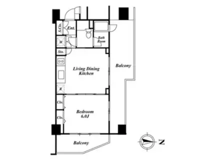 KDXレジデンス品川シーサイド(1LDK/7階)の間取り写真