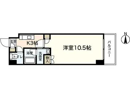 エイトバレー鈴が台(1K/3階)の間取り写真