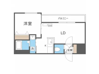 リュクス山鼻(1LDK/4階)の間取り写真