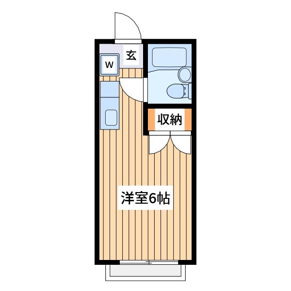 コツカハイツ(ワンルーム/2階)の間取り写真