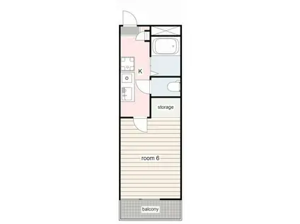 久米川プレミアム(1K/2階)の間取り写真