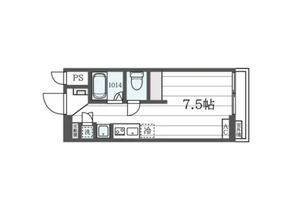チェリーハイツ諏訪B(ワンルーム/2階)の間取り写真