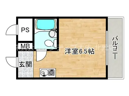 スカイプラザIII(ワンルーム/6階)の間取り写真