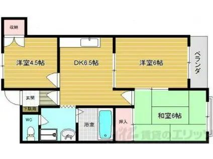 ダフゴ第3マンション(3DK/4階)の間取り写真