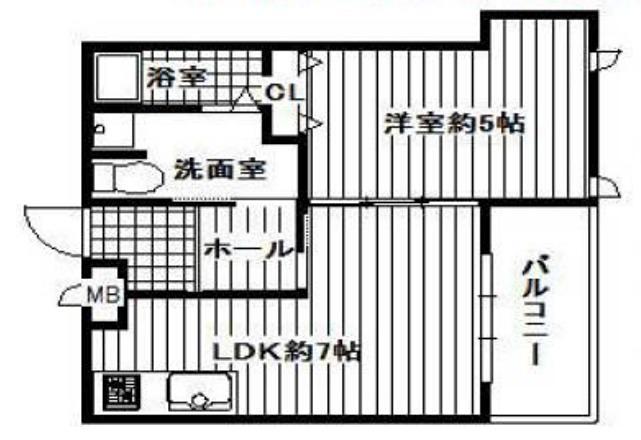 ジュエル曽根東(1LDK/1階)の間取り写真