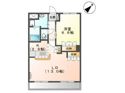 サザンクロス(1LDK/1階)の間取り写真