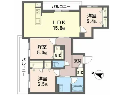 シャーメゾン ルミエール(3LDK/2階)の間取り写真