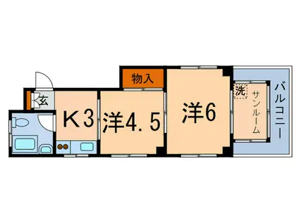 平野ビル(2K/4階)の間取り写真