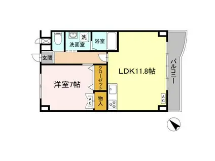 プレタ21(1LDK/4階)の間取り写真