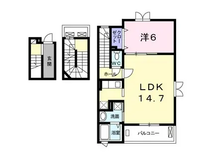 チェーロエテルノ(1LDK/3階)の間取り写真