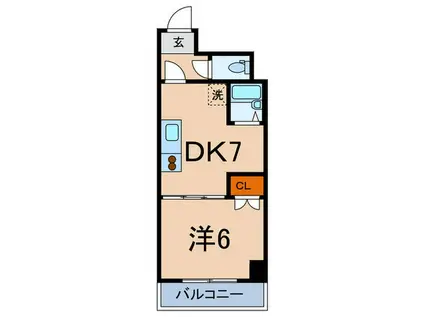 パール・白山(1DK/4階)の間取り写真