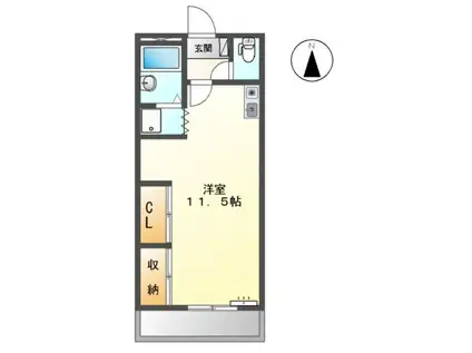 エデン中央本町(ワンルーム/2階)の間取り写真