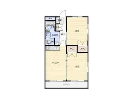 メゾン7(2DK/3階)の間取り写真