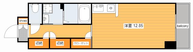 LE CHAT 壱番館(ワンルーム/5階)の間取り写真