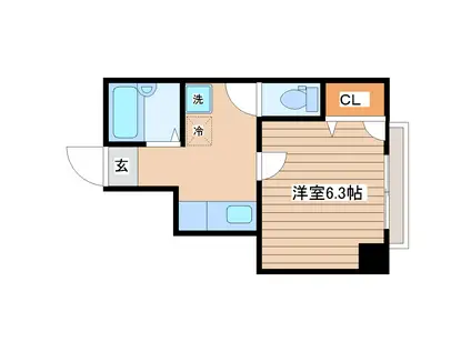 ハウス和輿(1K/1階)の間取り写真