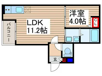 砂新田AP I(1LDK/3階)の間取り写真