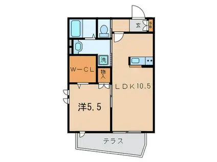 レフィーノ六甲(1LDK/1階)の間取り写真