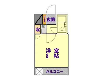 ラ・ルーチェ(1K/2階)の間取り写真